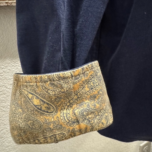 Tommy Hilfiger Navy Blue, Snap Button Down, Velvet Corduroy Shirt- size 2X - Picture 8 of 15